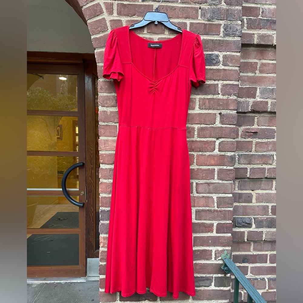 Cherry Red Sweetheart Dress by Reformation - Size L